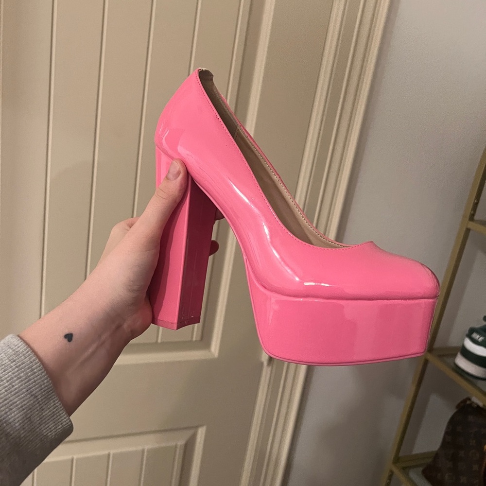 Pink Platform Heels Patent Leather